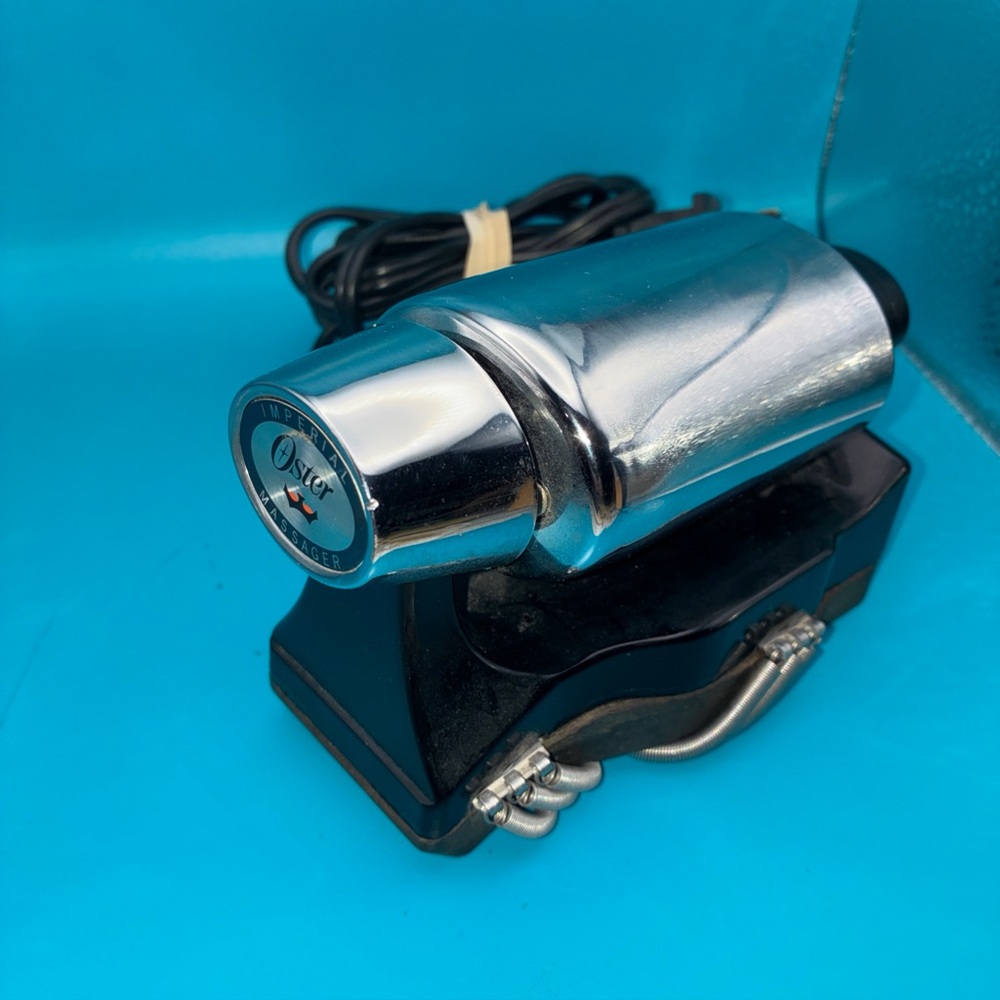 VTG Oster Imperial Massager Model 138-11B Chrome & Black 2-Speed Handheld Barber
